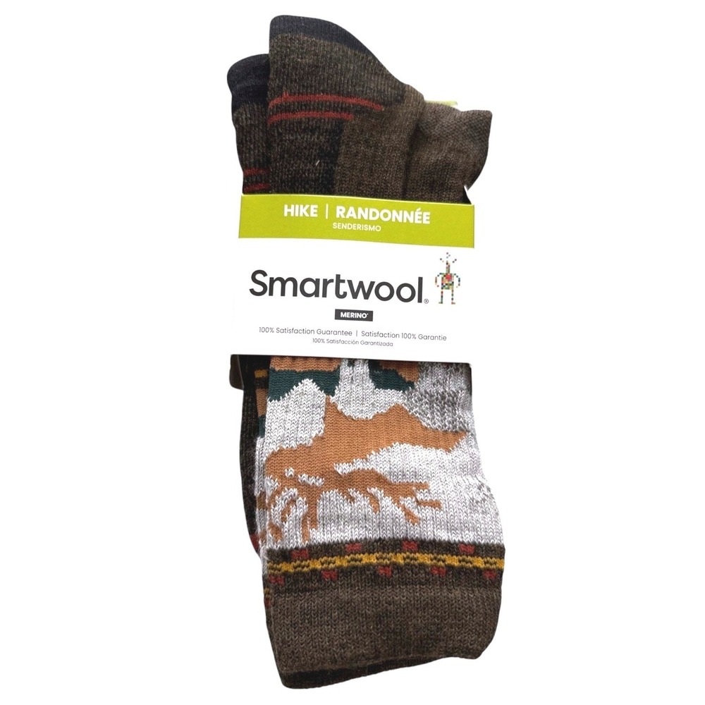 Smartwool Merino Hike Light Cushion Crew Socks Military Olive Mount Moose XL